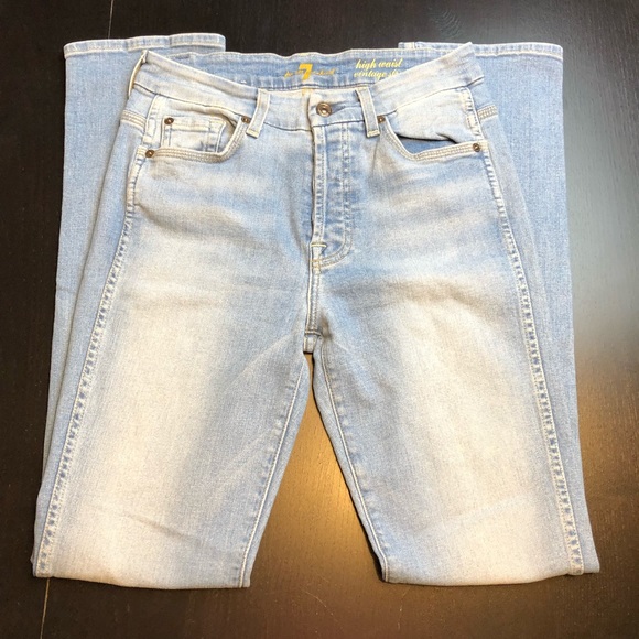 SOLD 7 For All Mankind High Waist Straight Jeans - Picture 1 of 8
